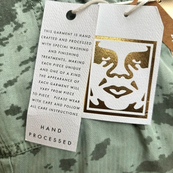 NWT Obey Army Green Camo Fatigue Zip Romper Jumpsuit One of a Kind Size L - Picture 10 of 10